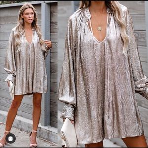 Vici Metallic Dress NWT